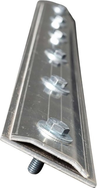 Bambusbörse Verschlussschiene für Wurzelsperre und Rhizomsperre aus Aluminium in Silber, Länge: 70 cm - Bild 1