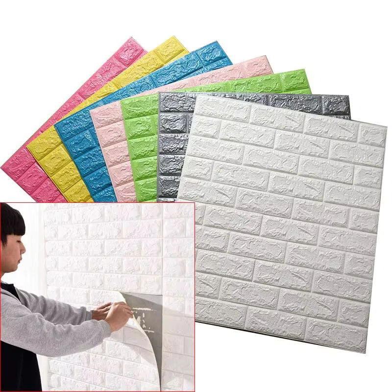 ctzsoop 3D Wandaufkleber Faux Ziegel in Weiß, wasserdicht und selbstklebend, B: 77 cm, H: 70 cm - Bild 3