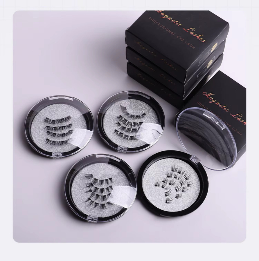 Magnetische Wimpern, 3D-Wimpern, Black, Natürlich, Unisex - Bild 3