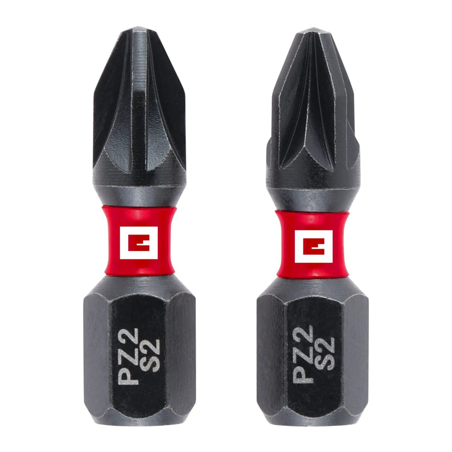 Einhell Impact Bit-Set 2-teilig PZ2 in Rot/Schwarz aus Edelstahl, Länge: 25 mm - Bild 2