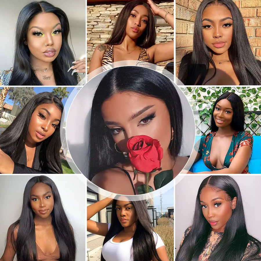 Linhua Lace Frontal Closure, 100% Echthaar, Naturschwarz, Damen - Bild 6