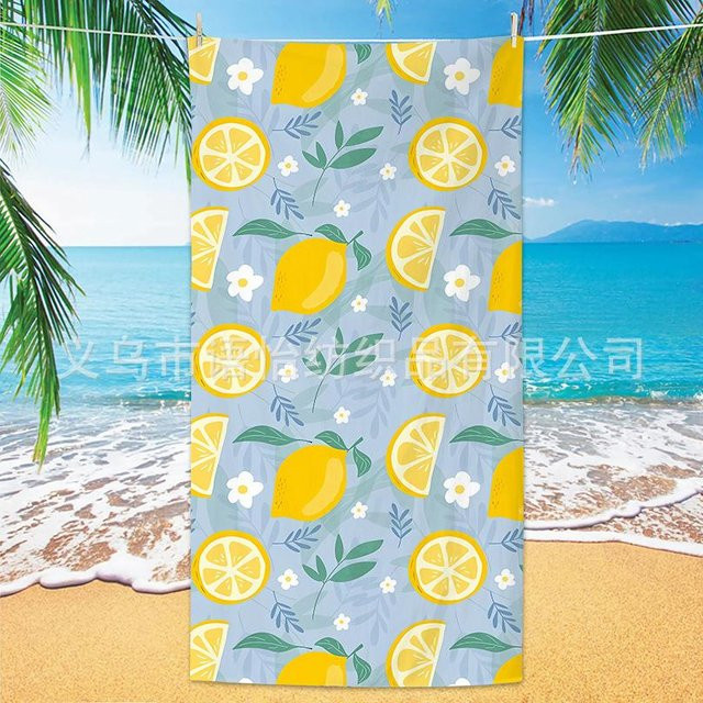 WJG Pretty A Strandtuch Zitrone Gelb aus Mikrofaser, weich und schnelltrocknend, B/H: 80 x 160 cm - Bild 1