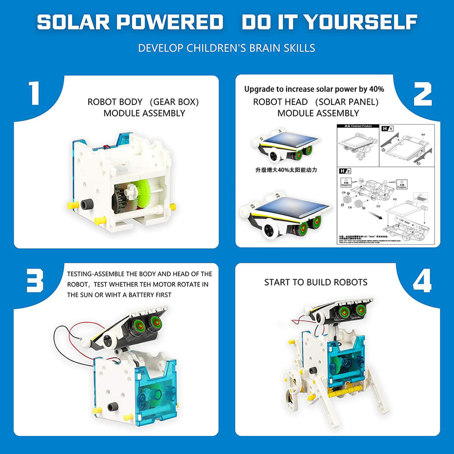 BC Electrical Appliances Roboter-Kit 13 in 1 Solarbetriebene Bausätze für 3-6 Jahre - Bild 4