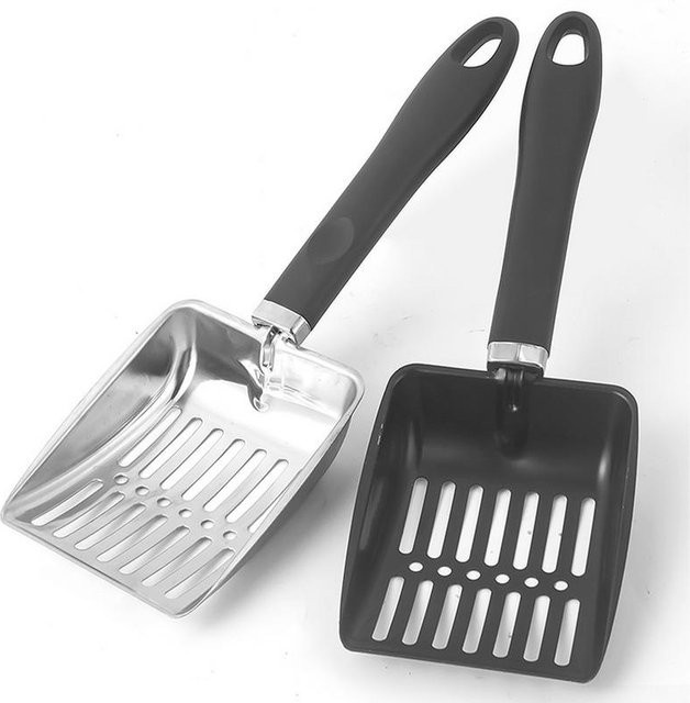 Edelstahl-Kohlenschaufel und Kamin-Asche-Sieb Set aus Metall in Schwarz und Silber für die Reinigung von Feuerstellen im Innen- und Außenbereich - Bild 1