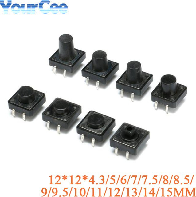 20 Stück Mikroschalter Halter in Schwarz für taktile Druckknöpfe, Durchmesser: 12 x 12 mm - Bild 1