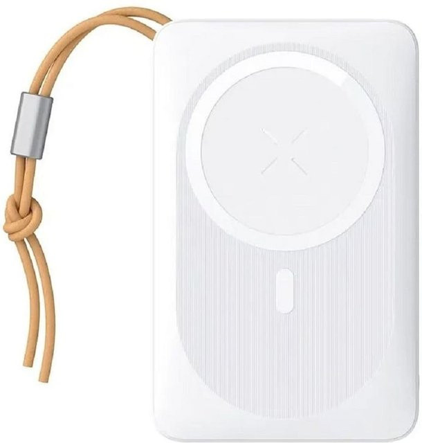Veger Power Bank MagOn mit Wireless Charging Support MagSafe 15W, 10000 mAh, Weiß - Bild 1