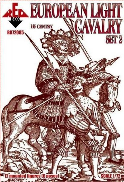 Red Box European light cavalry, 16th century, Ritter, 2-teiliges Set, 1:72 - Bild 1