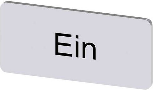 Siemens Bezeichnungsschild 3SU1900-0AC81-0AB0 in Silber und Weiß, 10 Stück - Bild 1