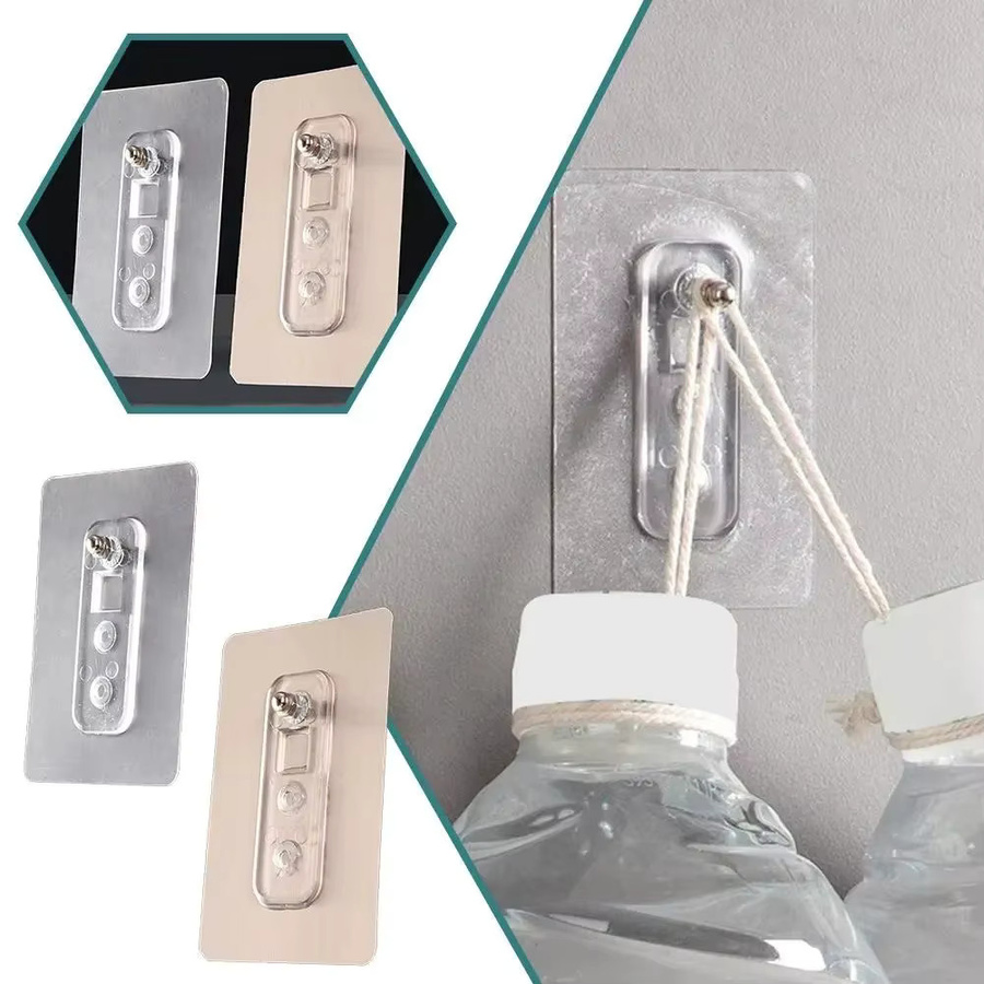 4 Stück elenxs Badezimmer-Regal-Schraubenaufkleber, selbstklebend und transparent - Bild 2