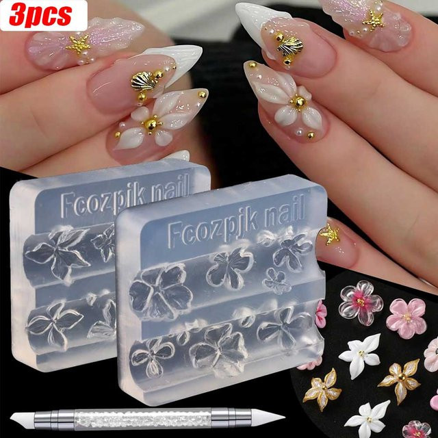 MingLee Nagelmodellierform, Transparente Silikon-Blütenform für Nagelgel - Bild 1