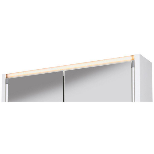 JOKEY Spiegelschrank Nelma, 2-türig mit LED-Beleuchtung und Rasierersteckdose, Weiß Hochglanz, B/H: 54 x 63 cm - Bild 2