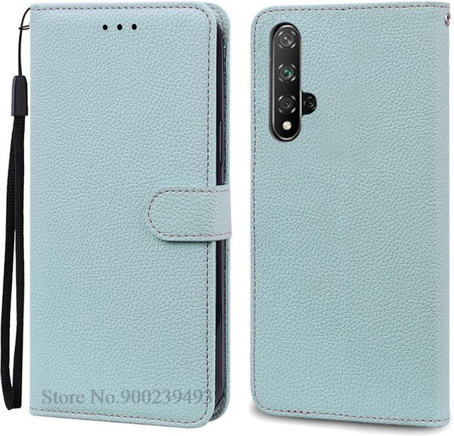 Huawei Nova 5T Brieftasche Flip Cover Handyhülle in Hellblau für YAL-L21, YAL-L61 und YAL-L71 - Bild 1