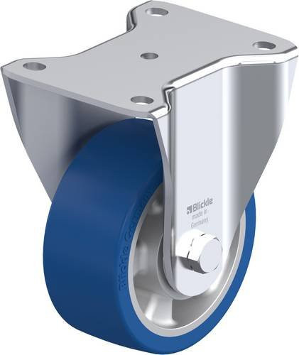Blickle Bockrolle BH-ALBS 127K in Blau und Silber aus Stahl mit einem Rad-Durchmesser von 125 mm und einer Tragfähigkeit von max. 450 kg - Bild 1