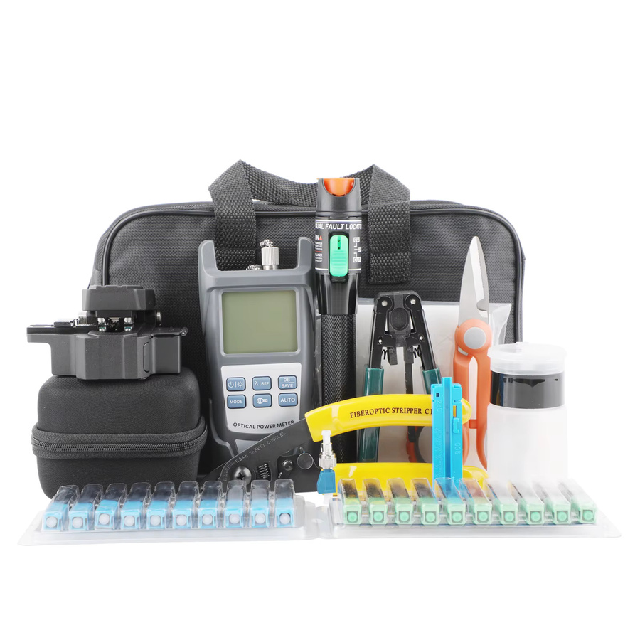 LYNNDM Glasfaser-Abschluss- und Testwerkzeug-Set mit 10/13 Teilen in 1, inklusive Cleaver, Tester und Steckverbinder-Adapter für FTTH, multicolour - Bild 2