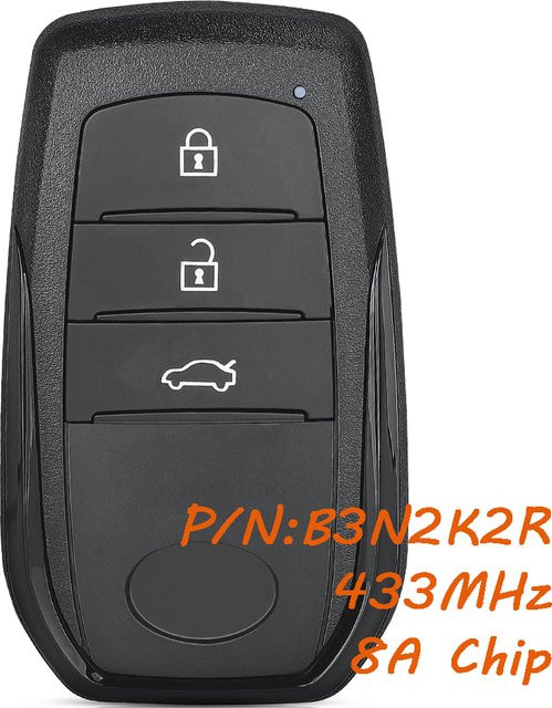 KEYECU Smart Remote Key Fob B3N2K2R für Toyota Land Cruiser 2022 bis 2025, 433 MHz/434 MHz, 8A Chip, 3 Tasten, Schwarz - Bild 1