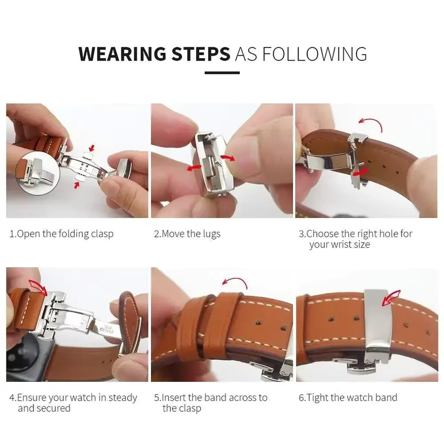 CAOWTAN Uhrenarmband Leder, Unisex - Bild 3