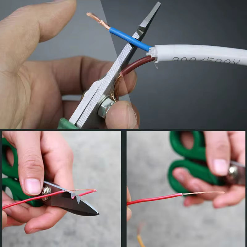 Laoa Elektriker Schere aus rostfreiem Edelstahl in Grün, 5,5 Zoll Abisolierschere zum Schneiden von Drähten - Bild 5