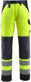 Mascot Maitland Arbeitshose EN ISO 20471 Class 2 in Hi-Vis Gelb/Schwarzblau Größe 82C58 - Bild 1