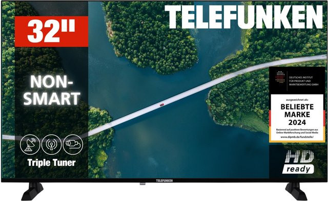 Telefunken XH32P900S LED Fernseher 32 Zoll HD-Ready mit Triple-Tuner in Schwarz - Bild 1