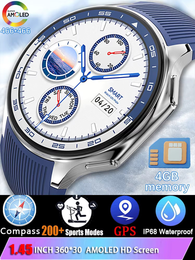 ChiBear Smartwatch, Schwarz, Silikon, Herren - Bild 6