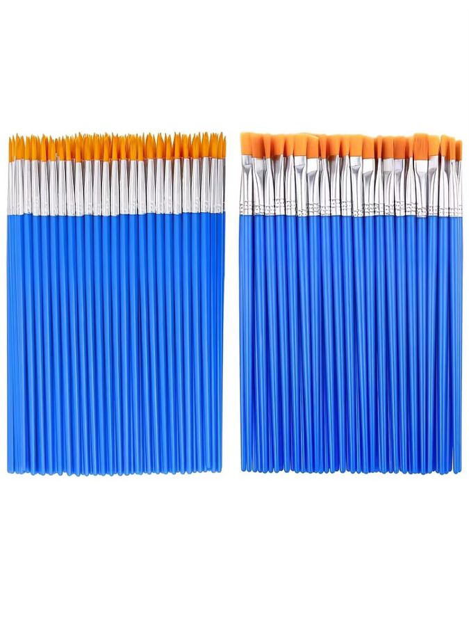 100 Stück Nylon-Kunstpinsel in Blau für Graffiti und Linienzeichnungen - Bild 3