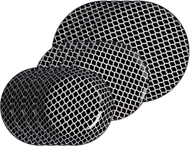 Ritzenhoff & Breker Teller-Set Takeo Swing Side Plate, 12er Set, Schwarz, Geometrisches Design - Bild 1