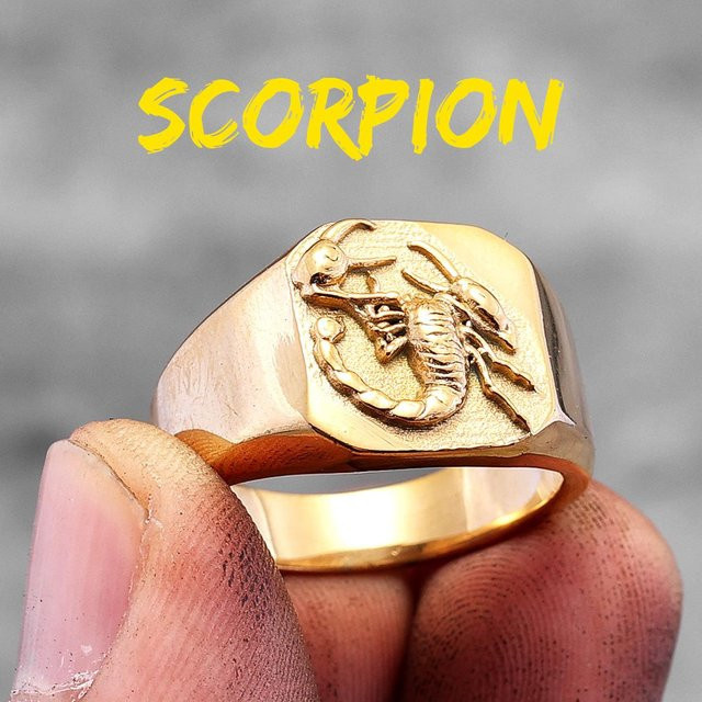 Yiran Jewelry Ring Skorpion, Edelstahl, Gold, Unisex - Bild 1