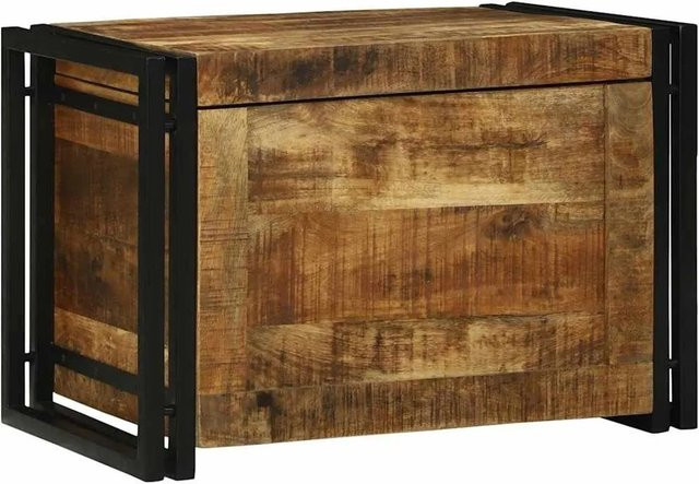 vidaXL Aufbewahrungsbox aus Mango Massivholz in Braun und Schwarz, B/T/H: 60 x 40 x 41 cm - Bild 1