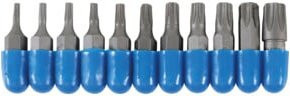 BGS Bit-Satz 11-teilig mit Außensechskant 6,3 mm (1/4 Zoll) und T-Profil (TX) in Blau - Bild 1