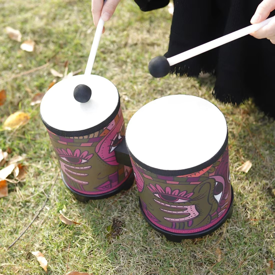 SLADE Hölzerne Bongos-Trommel, Doppeltrommeln mit Trommelstöcken, Percussion, Musikinstrumente - Bild 2