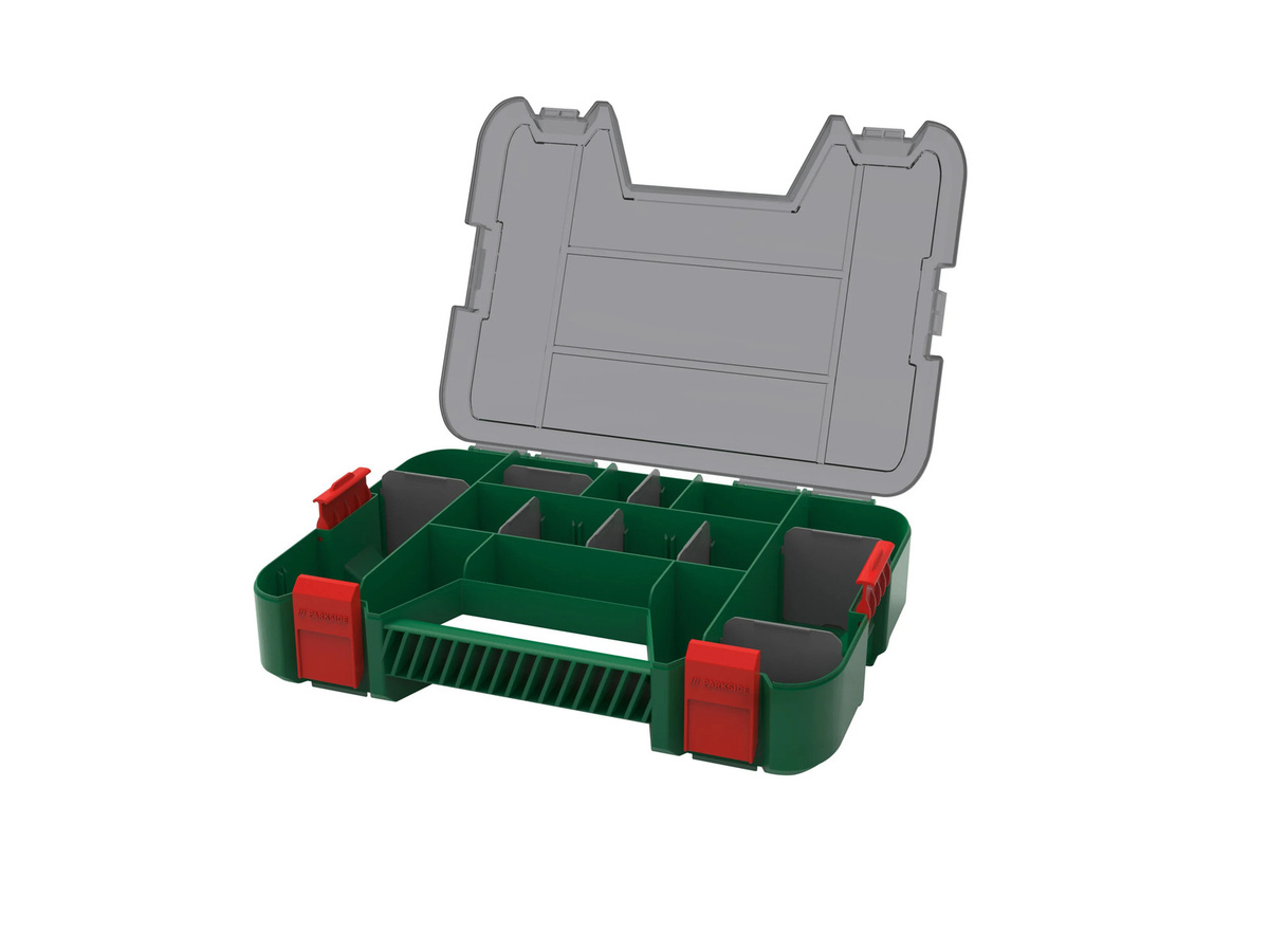 PARKSIDE Interlock-Organizer 3er-Set aus Kunststoff in Grün und Rot, B/T/H: 23,5 x 19,8 x 17,0 cm - Bild 3