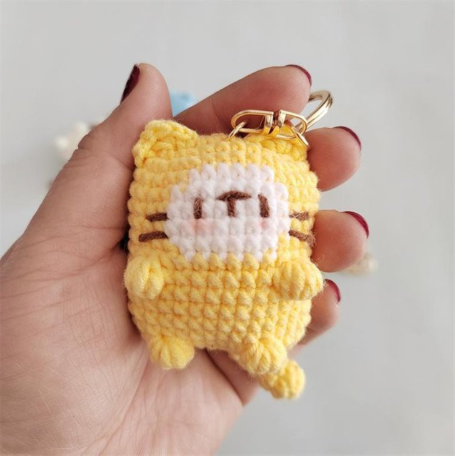 Schlüsselanhänger Linyi toy, Häkel-Schlüsselanhänger, Glückskatzen-Serie, brown, Unisex - Bild 1