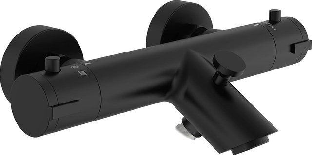 SCHÜTTE Thermostat Badewannenarmatur London Wandmontage Schwarz Matt mit Wassersparfunktion - Bild 1