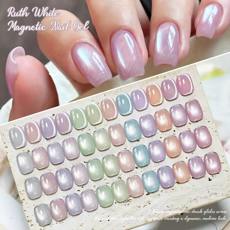 Mtssii Jelly Gel Nagellack-Set, 7-teilig, mit Katzenaugen-Magnetgel und Glasperlen - Bild 2