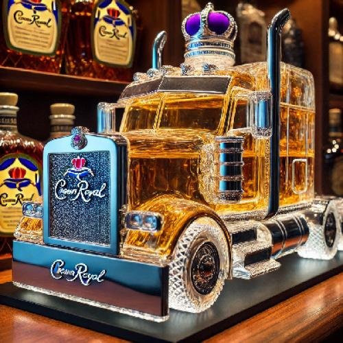 Novo Market Glas-Whisky-Dekanter in LKW-Form mit Deckel, transparent - Bild 1