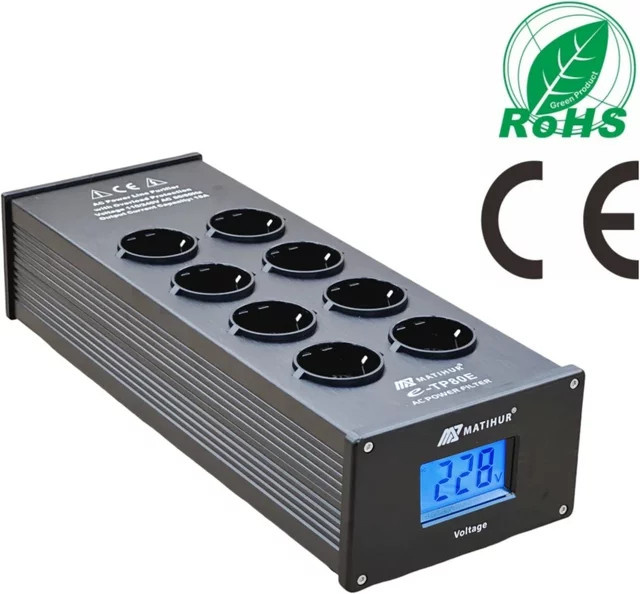 MATIHUR e-TP80 Audio Noise AC Power Filter Power Conditioner mit Überspannungsschutz und EU-Steckdosenleiste - Bild 1