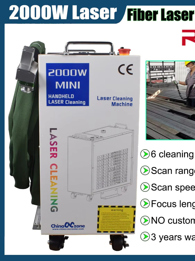 BWT 2000 W Laser-Reinigungsmaschine zur professionellen Entfernung von Rost und Ölfarben auf Metall, Breite: 300 mm - Bild 4