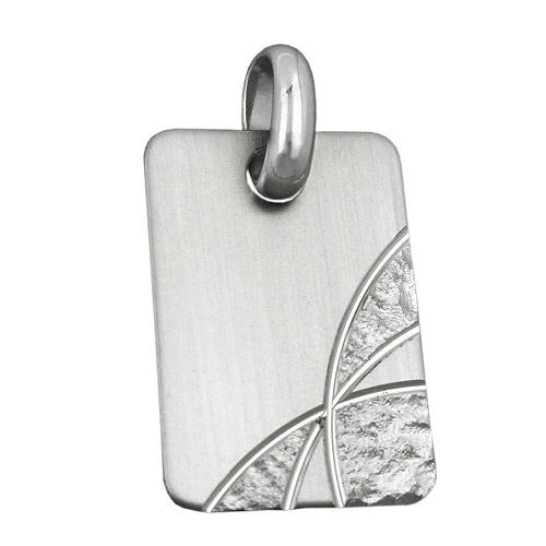 Colfem Anhänger Gravurplatte, 925 Silber, matt-diamantiert, rhodiniert, Unisex - Bild 1