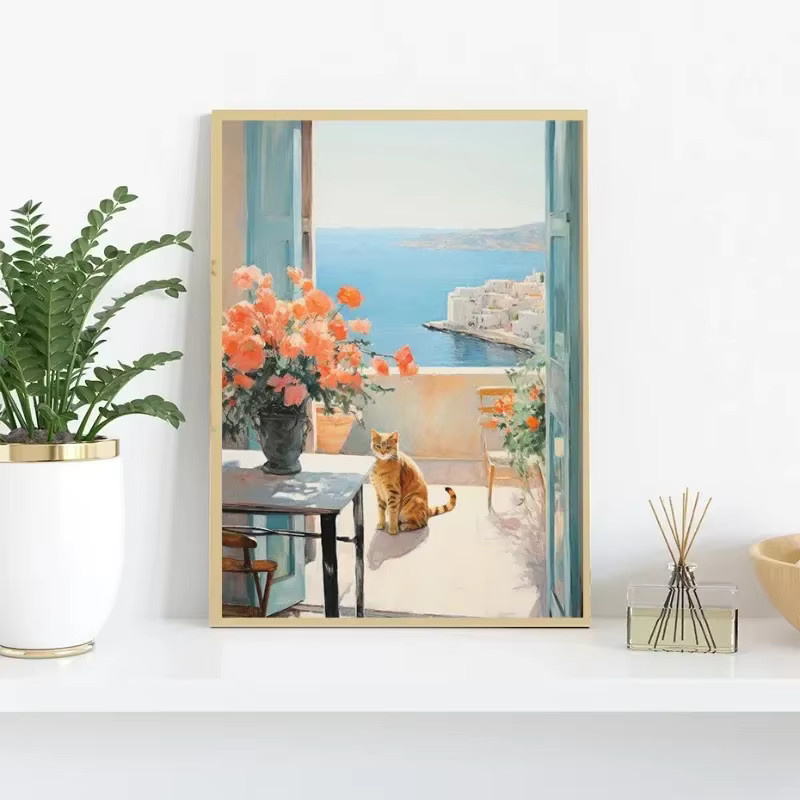 Minimalistisches Leinwandposter Potdemiel mit floralen und tierischen Motiven in Mehrfarbig - Bild 2