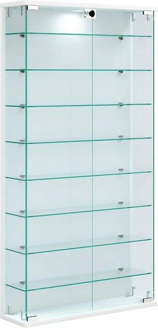ebuy24 RelasL Vitrinenschrank Wandhängend mit 2 Glastüren und Regalböden in Weiß - Bild 1