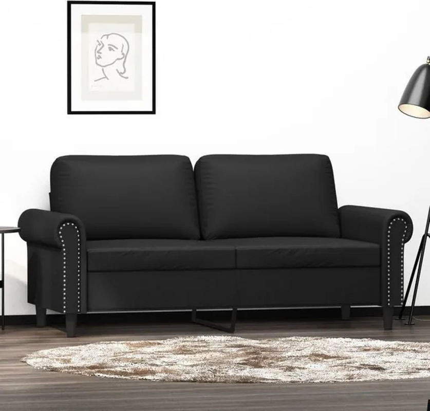 Vidaxl 2-Sitzer-Sofa in Schwarz aus Kunstleder mit modernem Design - Bild 1