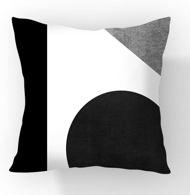 JMG Clothing Kissenbezug mit geometrischem Design in Schwarz-Weiß, quadratisch, B/B: 50 x 50 cm - Bild 1