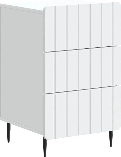 vidaXL Nachttisch mit Schubladen in Weiß aus Holzwerkstoff, B/T/H: 43 x 41 x 68 cm - Bild 1
