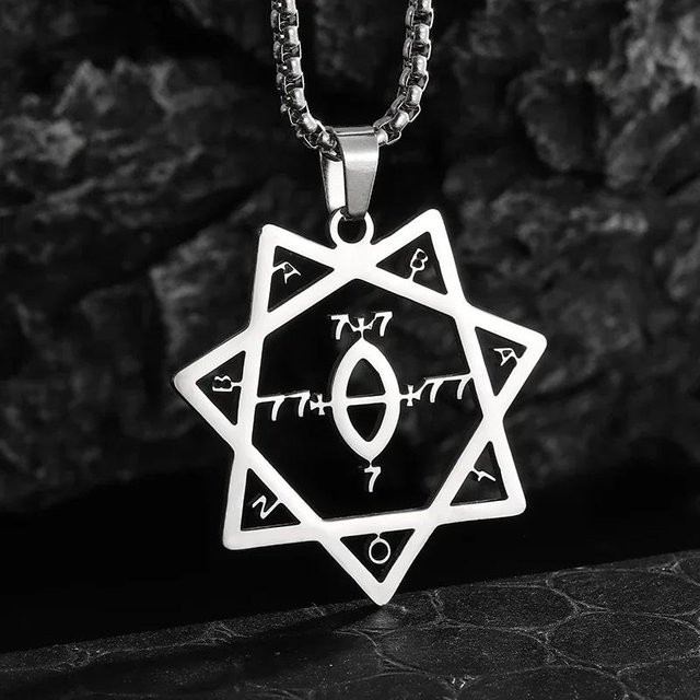 Rui Di Ankh Kreuz Anhänger Halskette, Edelstahl, Schwarz, Unisex - Bild 1