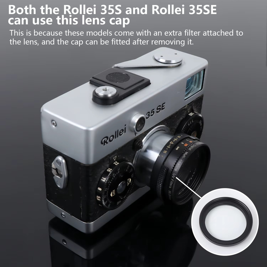 eTone Objektivdeckel in Schwarz für Rollei 35, 35T, 35B, 35SE und 35TE Kameras passend für Tessar Sonnar 40mm - Bild 5