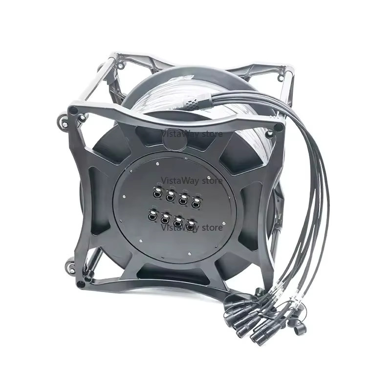 XMSJ Ethernet LAN Verbindungskabel RJ45 zu RJ45 in Schwarz mit praktischer Aluminium-Trommel zum Stapeln - Bild 2