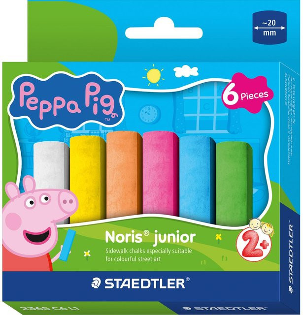 Noris junior Straßenmalkreide Peppa Pig in 6 bunten Farben - Bild 1