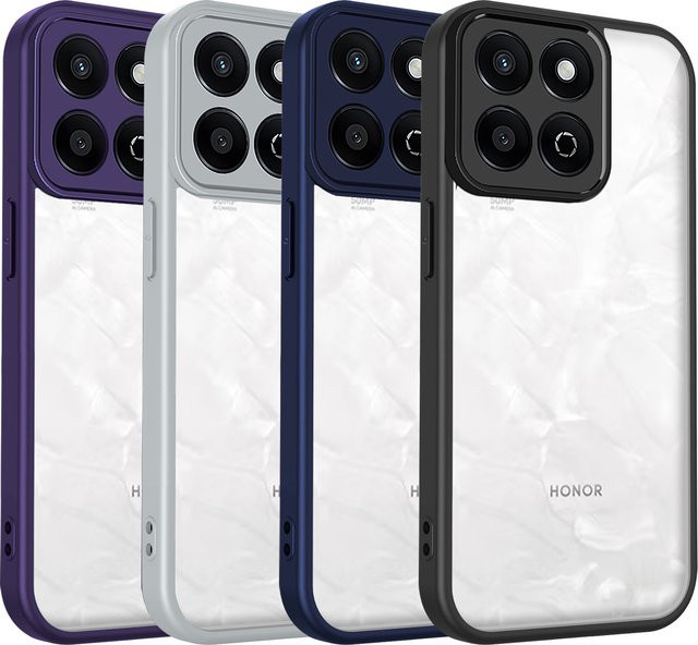 Honor 200 Smart 5G Hülle mit Luftpolster und stoßfestem Silikon-Stoßfänger, transparente matte Rückseite - Bild 1
