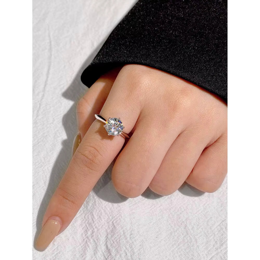 TY Solitärring, Moissanit, Diamant, Silber, Damen, Verlobung - Bild 3