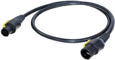 Neutrik Strom Anschlusskabel mit 1x PowerCon-Buchse und 1x PowerCon-Stecker, Schwarz-Gelb, Länge: 1,50 m - Bild 1